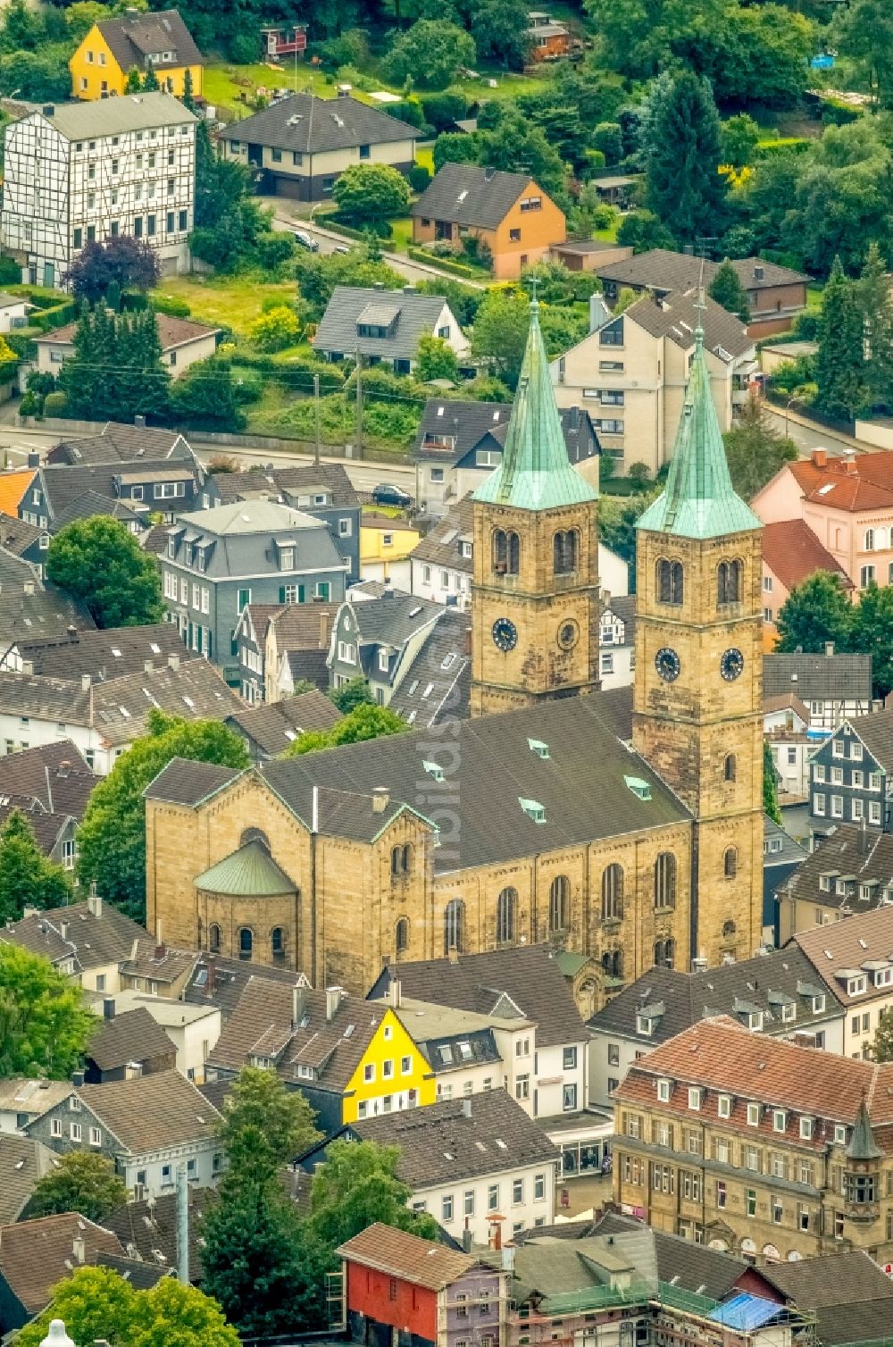 Schwelm aus der Vogelperspektive: Christuskirche in Schwelm im Bundesland Nordrhein-Westfalen