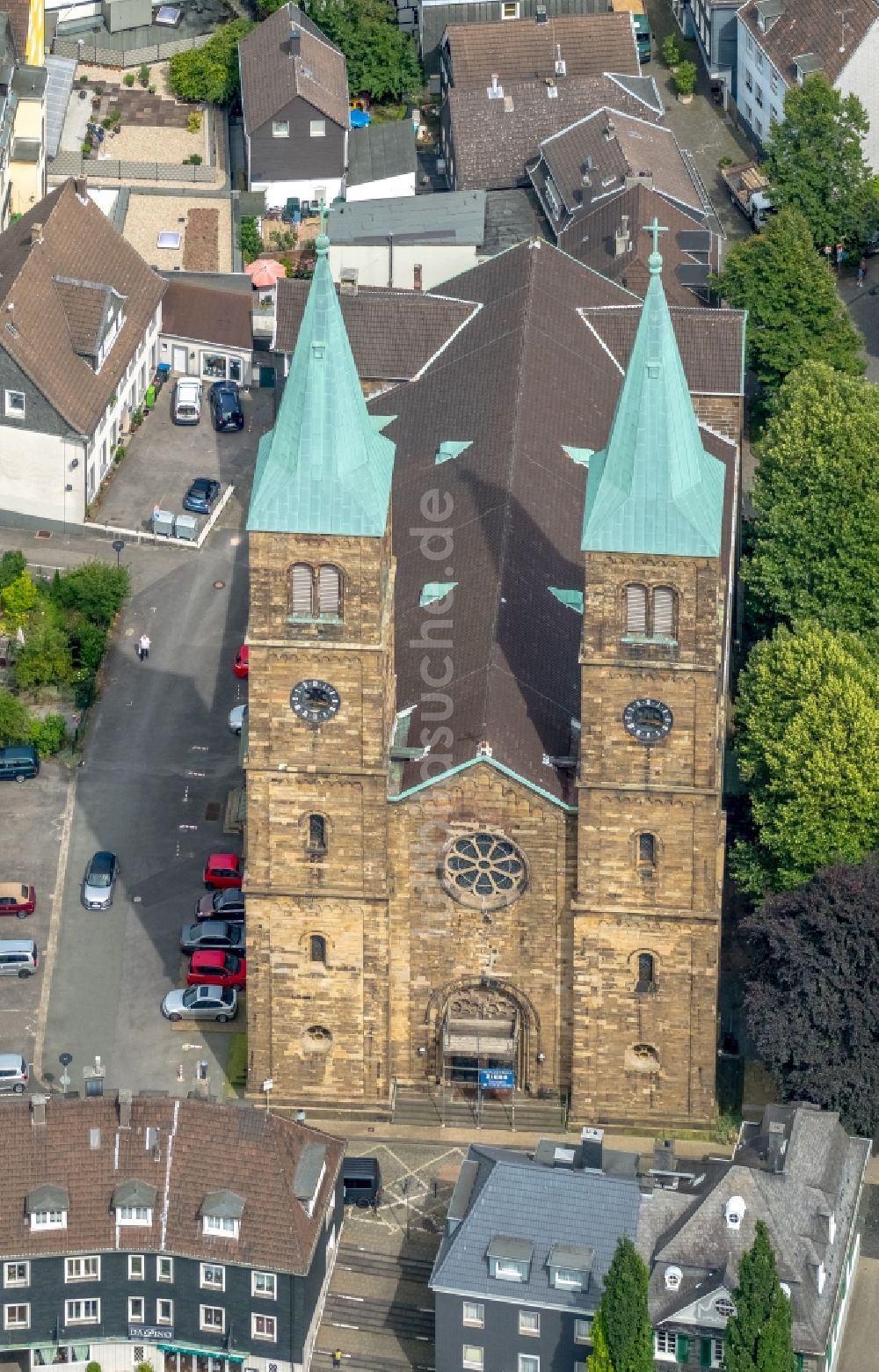 Schwelm von oben - Christuskirche in Schwelm im Bundesland Nordrhein-Westfalen