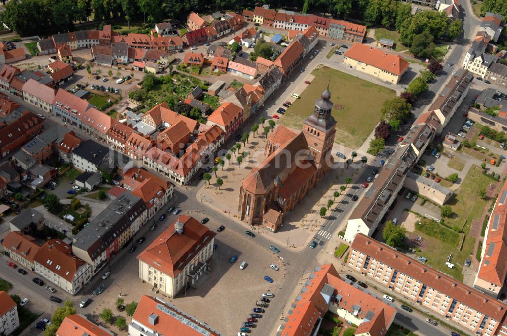 Luftaufnahme Malchin - church / St. Johanniskirche in Malchin in Mecklenburg-Vorpommern / MV