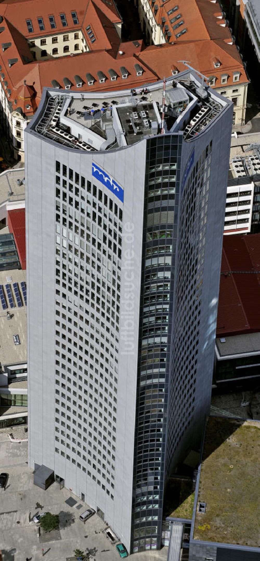 Leipzig aus der Vogelperspektive: City-Hochhaus Leipzig