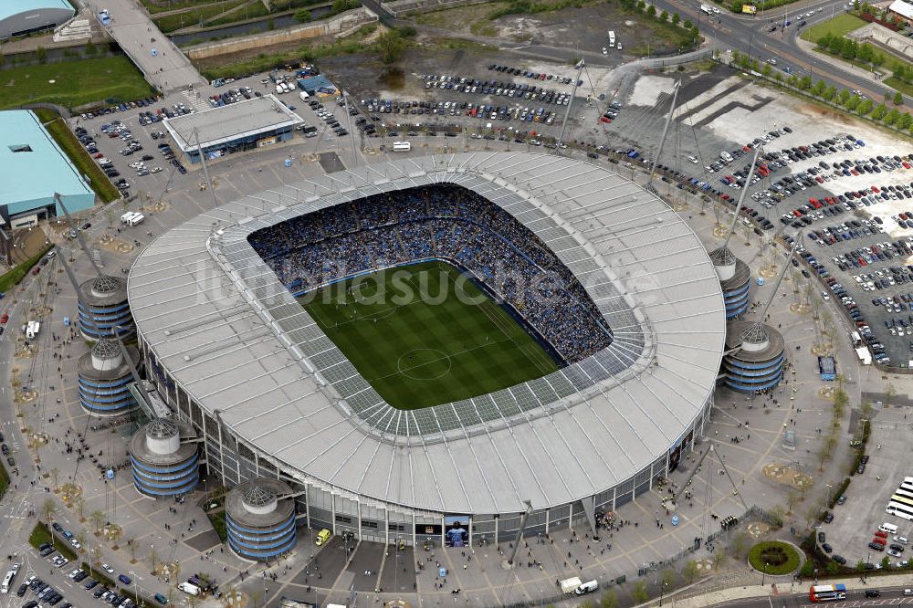 Manchester aus der Vogelperspektive: City of Manchester Stadion