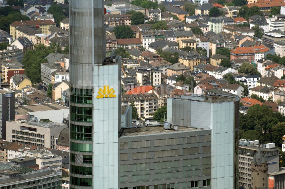 Luftaufnahme Frankfurt am Main - Commerzbank Tower in Frankfurt / Main