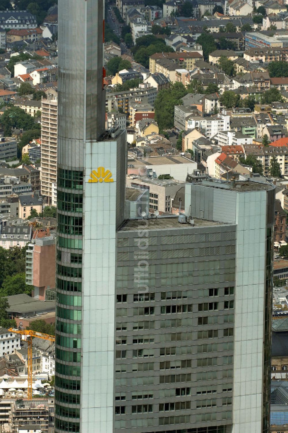 Frankfurt am Main aus der Vogelperspektive: Commerzbank Tower in Frankfurt / Main