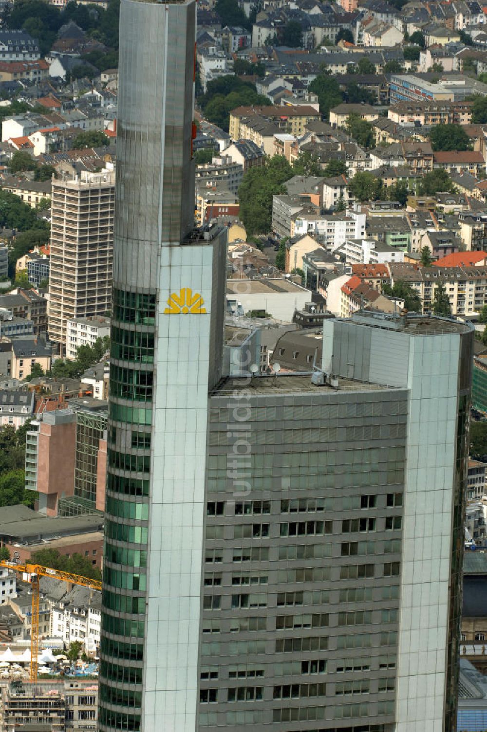 Luftbild Frankfurt am Main - Commerzbank Tower in Frankfurt / Main