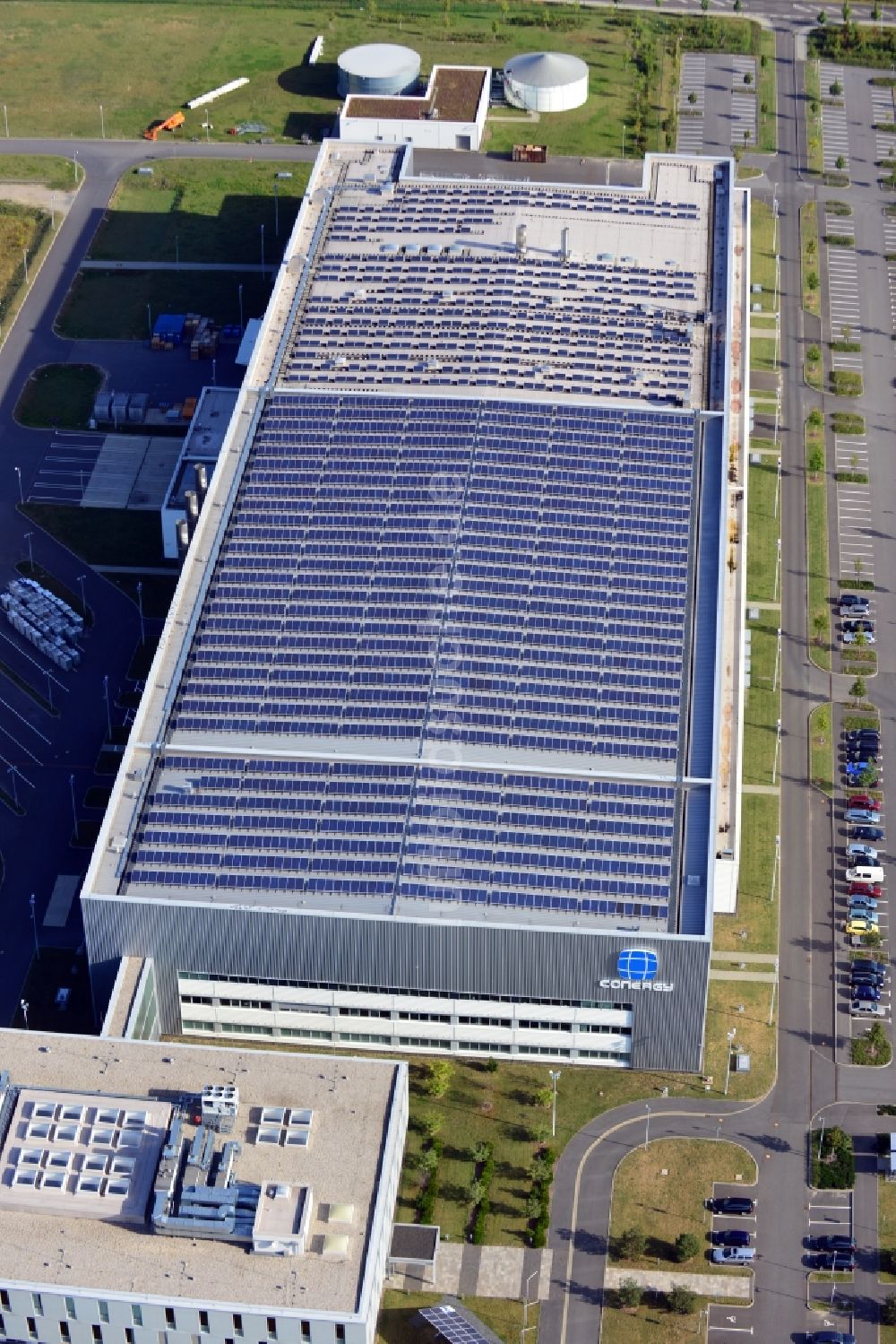 Luftaufnahme Frankfurt (Oder) - CONERGY SolarModule GmbH Fabrik in Frankfurt (Oder) im Bundesland Brandenburg