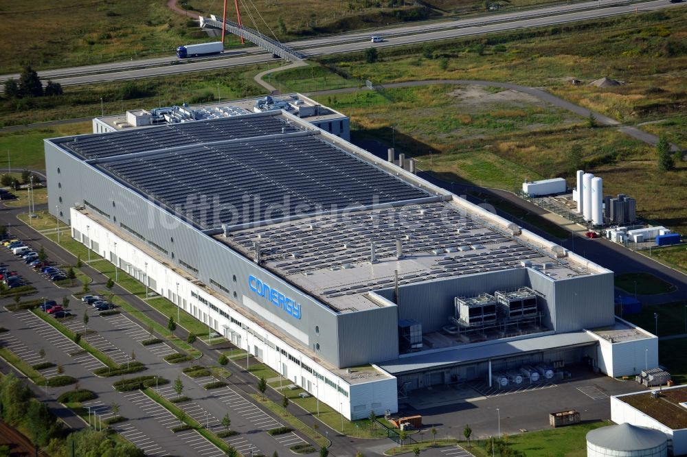 Luftaufnahme Frankfurt (Oder) - CONERGY SolarModule GmbH Fabrik in Frankfurt (Oder) im Bundesland Brandenburg