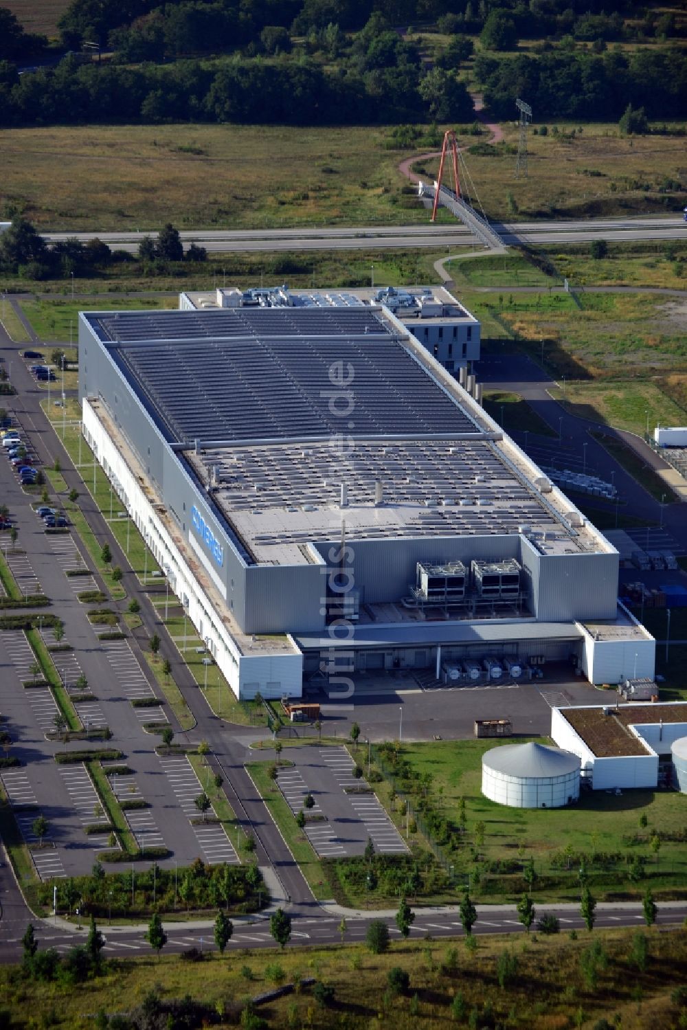 Frankfurt (Oder) von oben - CONERGY SolarModule GmbH Fabrik in Frankfurt (Oder) im Bundesland Brandenburg
