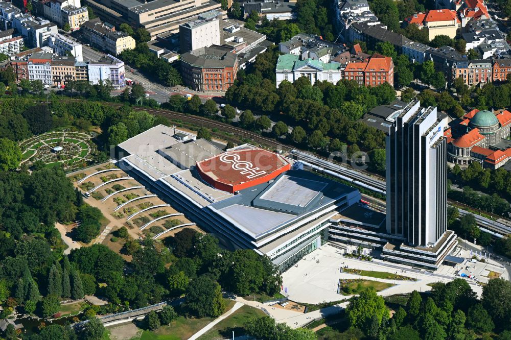 Luftbild Hamburg - Congress Center am Hochhaus- Gebäude der Hotelanlage Radisson Blu in Hamburg, Deutschland