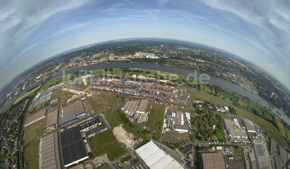 Duisburg aus der Vogelperspektive: Container- Terminal am Container - Hafen an der Rotterdamer Straße in Duisburg im Bundesland Nordrhein-Westfalen