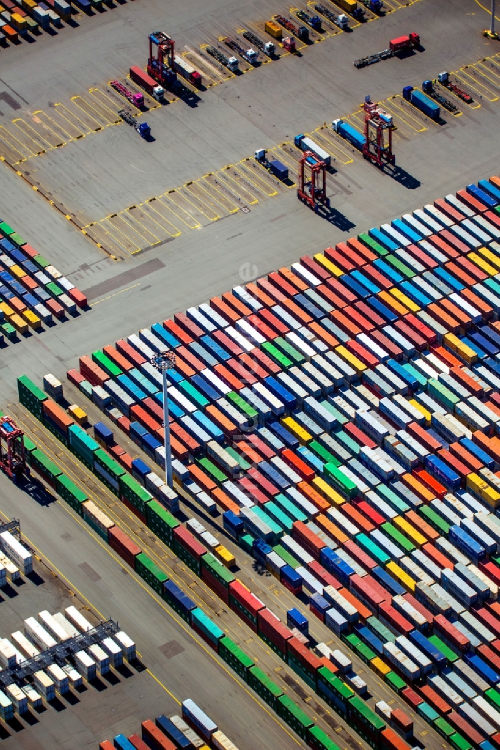 Hamburg aus der Vogelperspektive: Container- Terminal am ehemaligen Freihafen in Hamburg