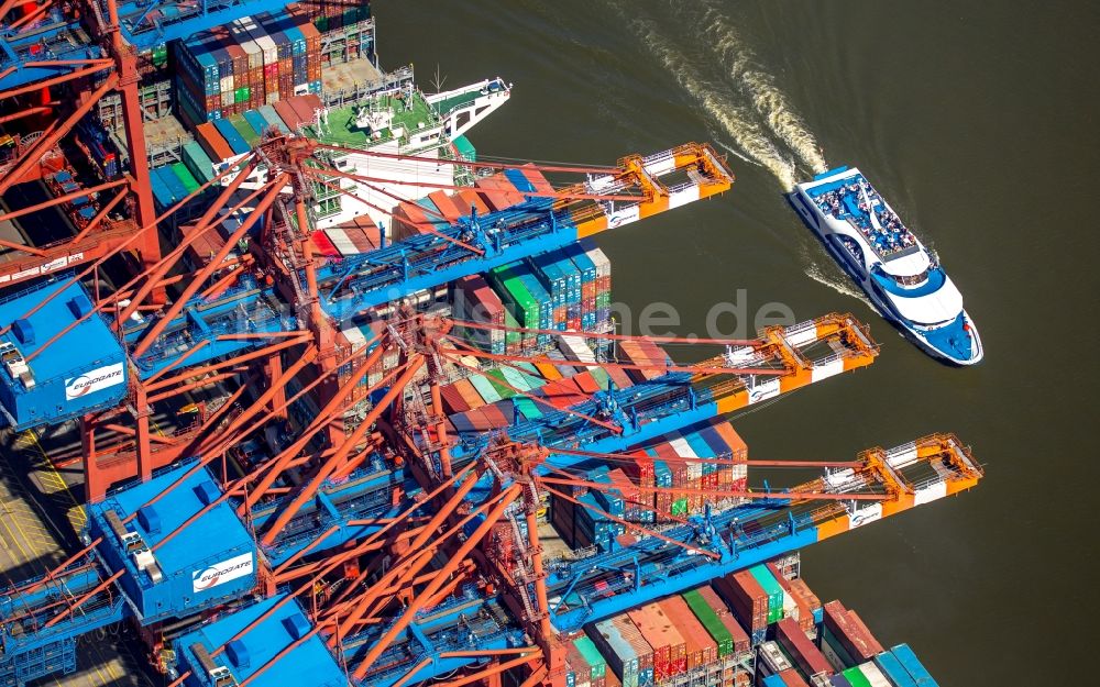 Luftaufnahme Hamburg - Container- Terminal am ehemaligen Freihafen in Hamburg