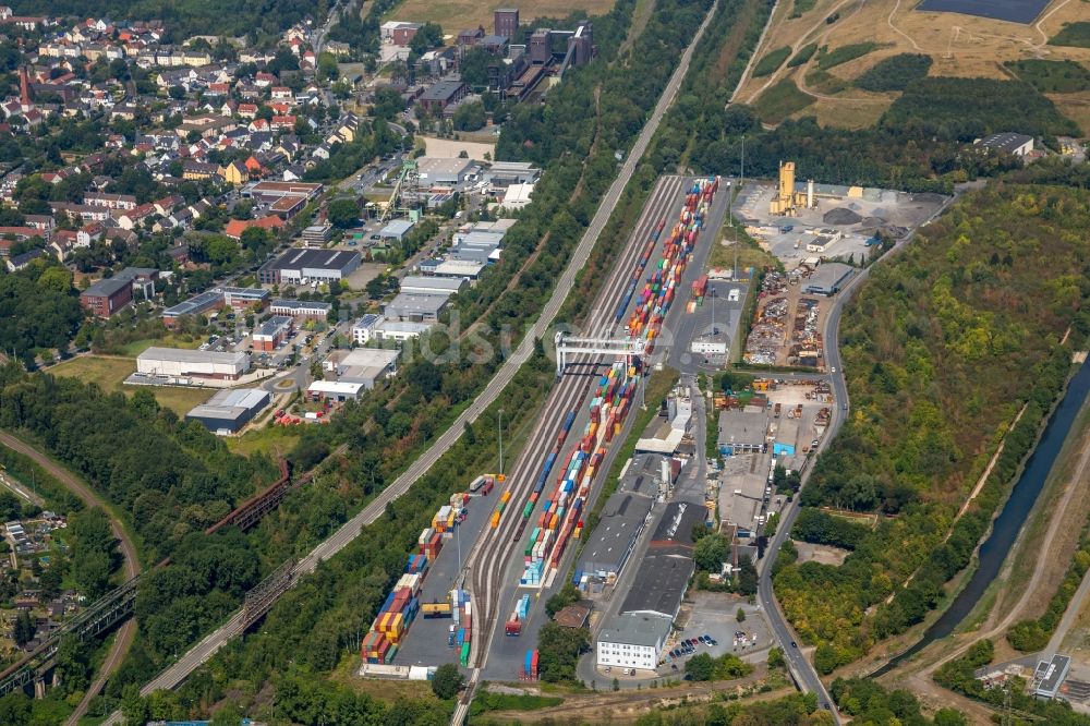 Luftbild Dortmund - Container- Terminal im GVZ Güterverkehrszentrum in Dortmund im Bundesland Nordrhein-Westfalen, Deutschland