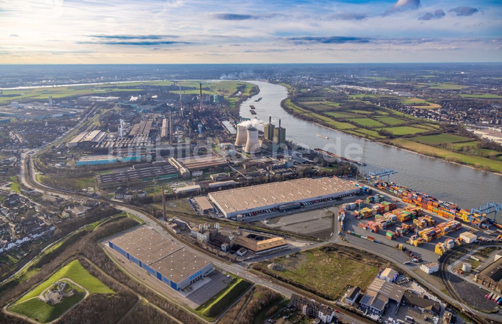 Luftbild Duisburg - Container- Terminal im GVZ Güterverkehrszentrum in Duisburg im Bundesland Nordrhein-Westfalen, Deutschland