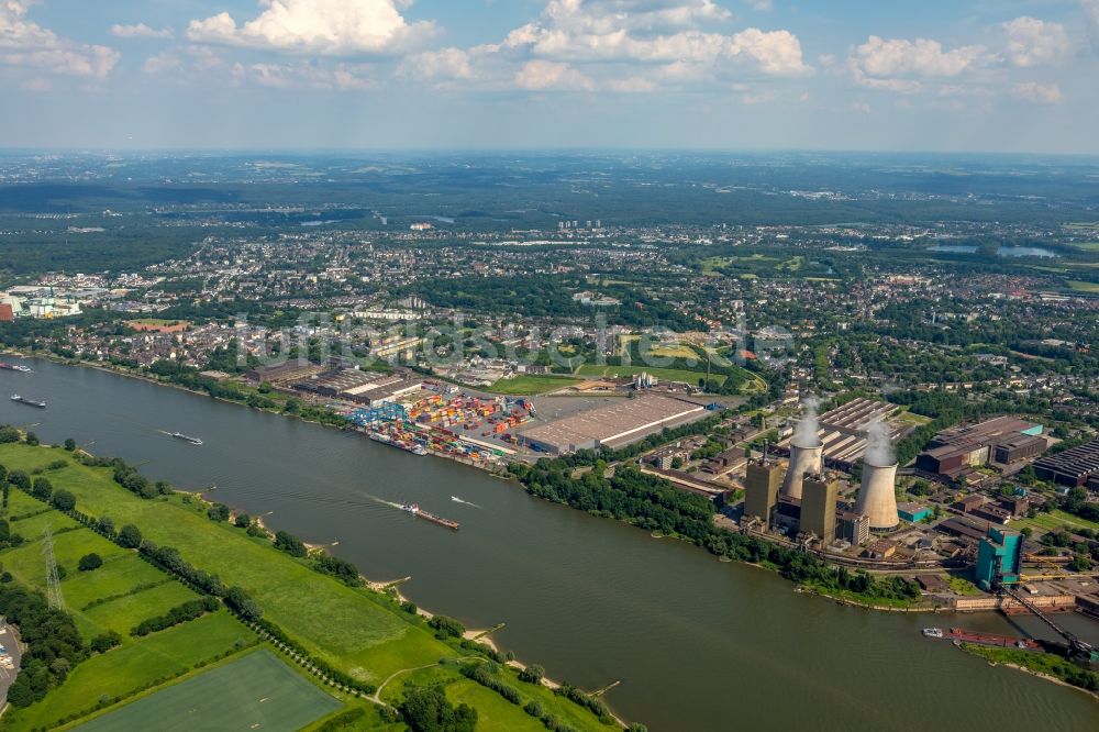 Duisburg aus der Vogelperspektive: Container- Terminal der Rhein-Ruhr Terminal Gesellschaft für Container- und Güterumschlag mbH in Duisburg im Bundesland Nordrhein-Westfalen, Deutschland