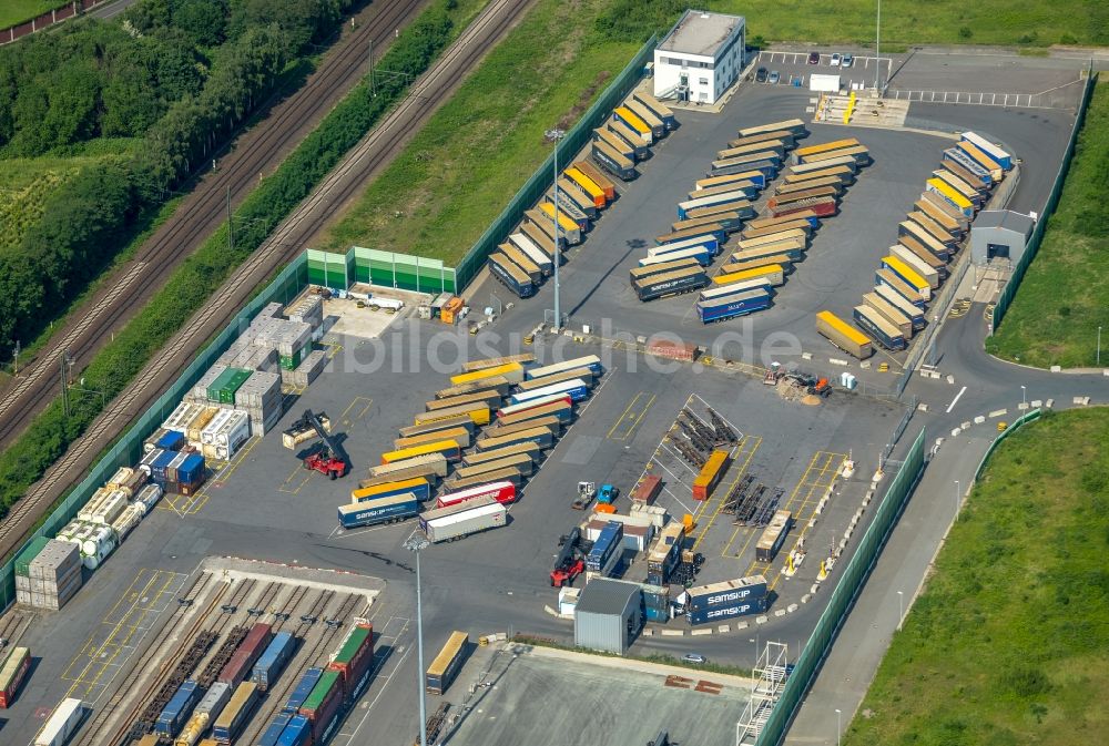 Luftbild Duisburg - Container- Terminal Samskip Multimodal Rail Terminal in Duisburg im Bundesland Nordrhein-Westfalen, Deutschland