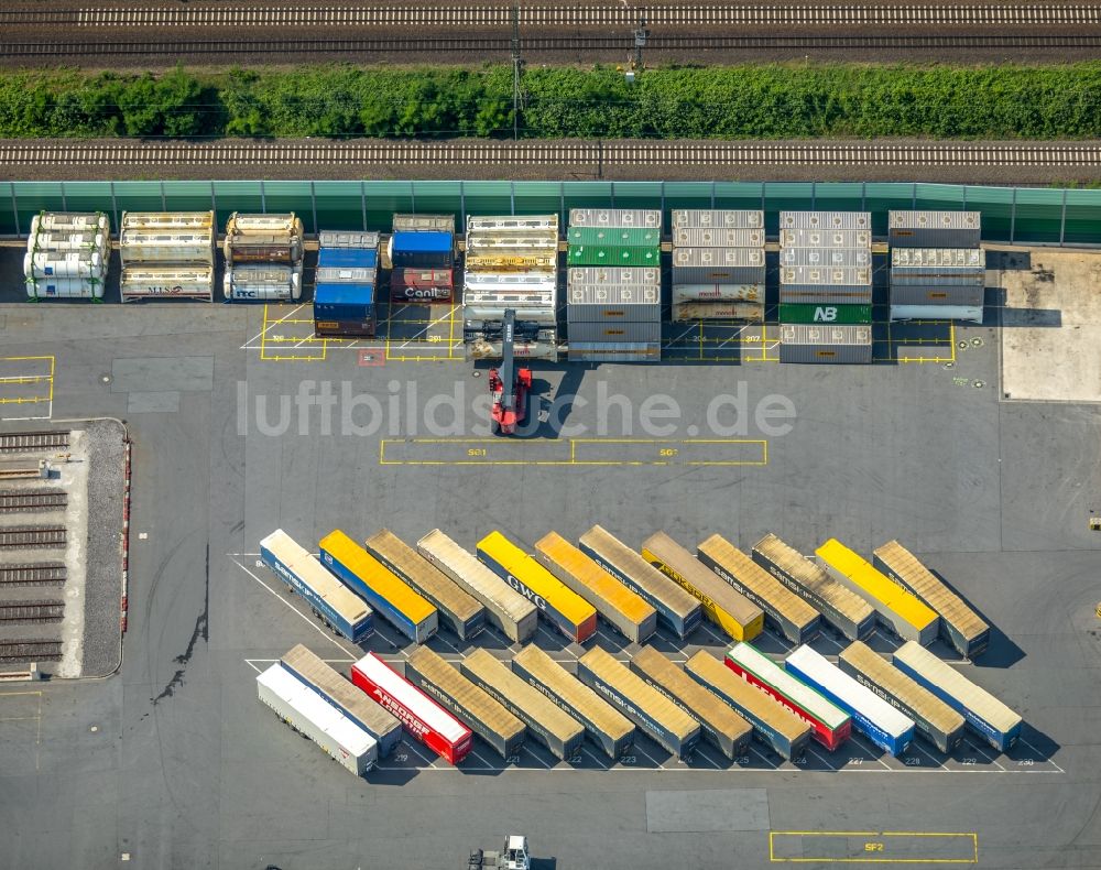 Luftbild Duisburg - Container- Terminal Samskip Multimodal Rail Terminal in Duisburg im Bundesland Nordrhein-Westfalen, Deutschland