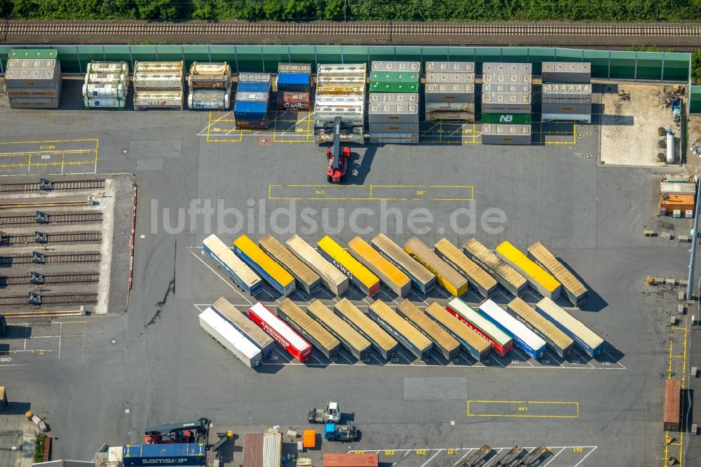 Luftaufnahme Duisburg - Container- Terminal Samskip Multimodal Rail Terminal in Duisburg im Bundesland Nordrhein-Westfalen, Deutschland