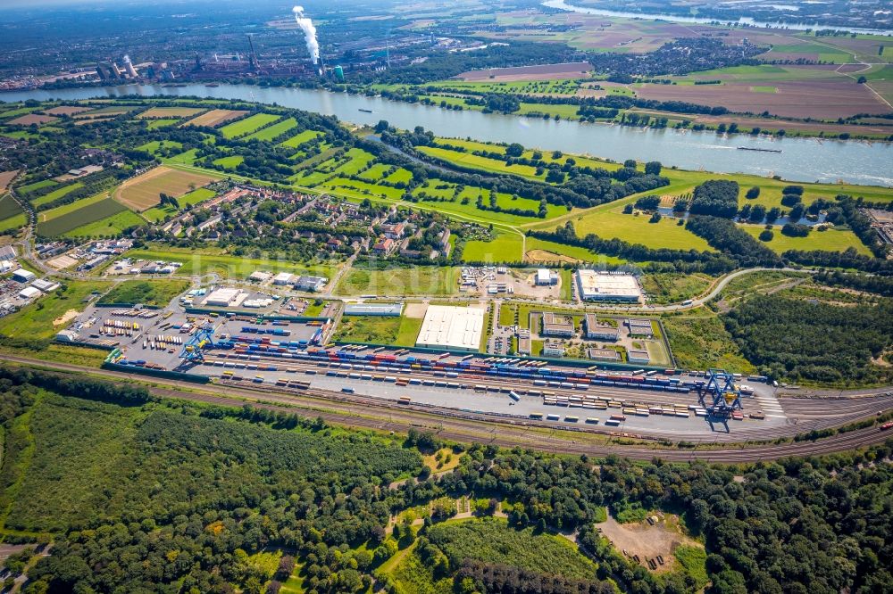 Luftaufnahme Duisburg - Container- Terminal Samskip Multimodal Rail Terminal im logport in Duisburg im Bundesland Nordrhein-Westfalen, Deutschland