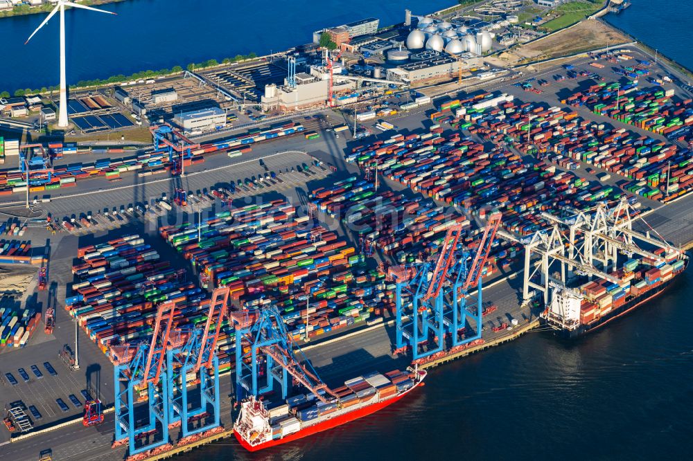 Luftbild Hamburg - Containerterminal im Containerhafen des Überseehafen Container Terminal Tollerort in Hamburg