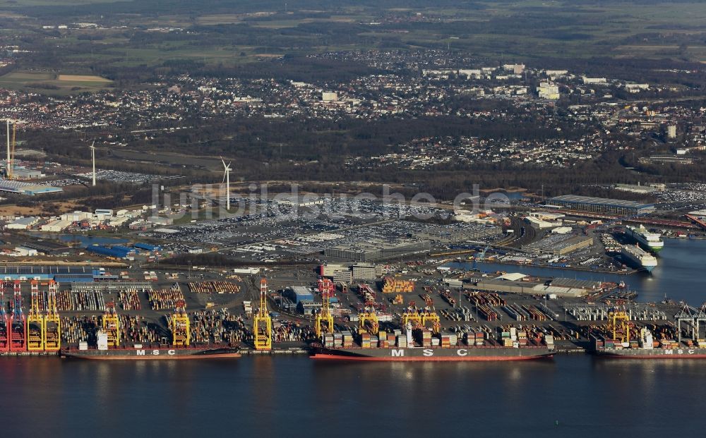 Bremerhaven von oben - Containerterminal im Containerhafen des Überseehafen der EUROGATE Container Terminal Bremerhaven GmbH in Bremerhaven im Bundesland Bremen