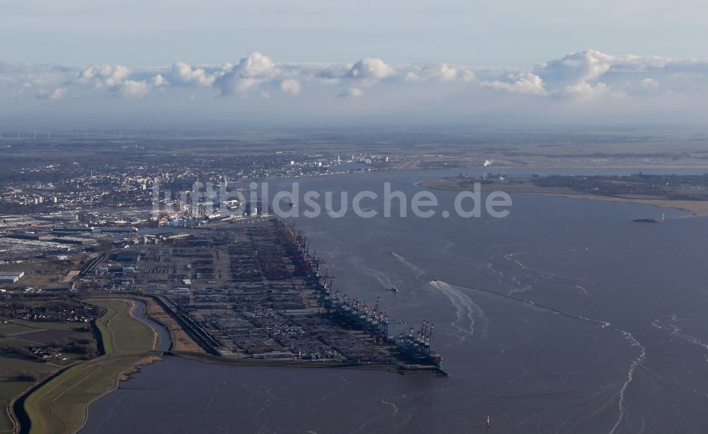 Bremerhaven von oben - Containerterminal im Containerhafen des Überseehafen der EUROGATE Container Terminal Bremerhaven GmbH in Bremerhaven im Bundesland Bremen