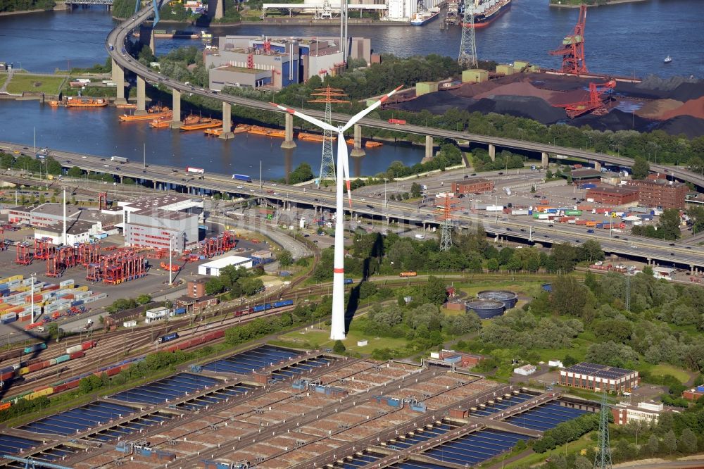 Luftaufnahme Hamburg - Containerterminal im Containerhafen des Überseehafen der EUROGATE Container Terminal Hamburg GmbH in Hamburg