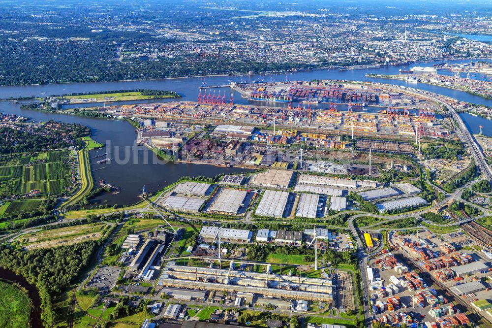 Luftaufnahme Hamburg - Containerterminal im Containerhafen des Überseehafen der EUROGATE Container Terminal Hamburg GmbH in Hamburg