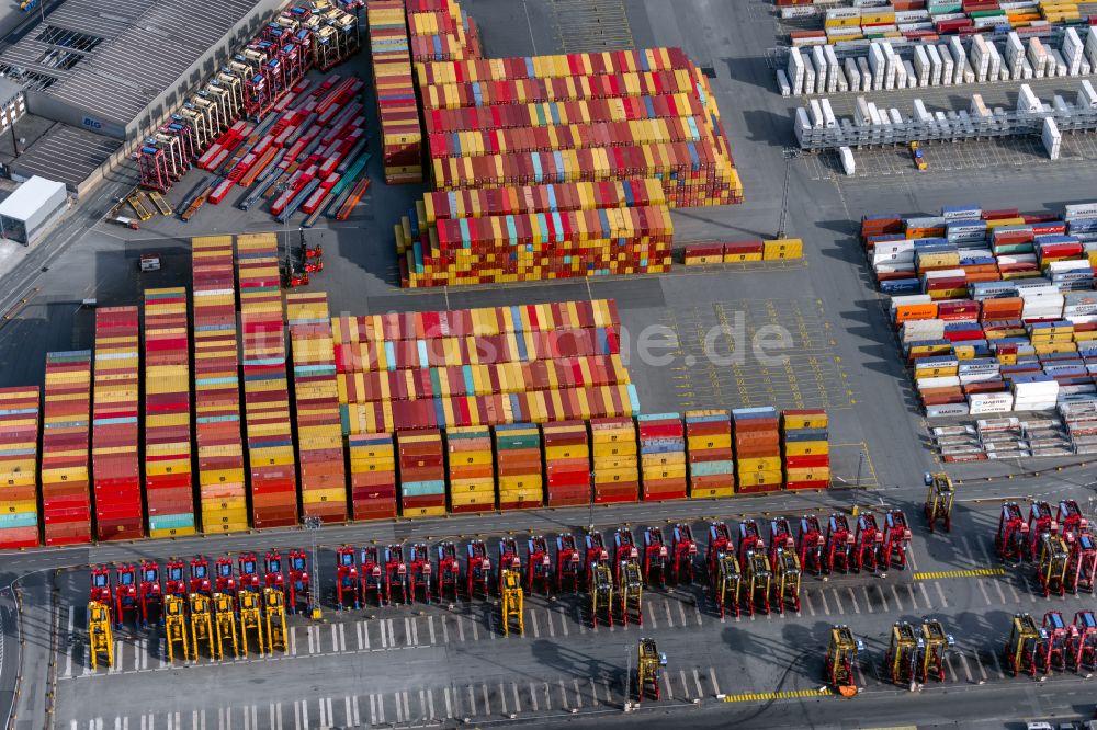 Bremerhaven von oben - Containerterminal im Containerhafen des Überseehafen Am Nordhafen in Bremerhaven im Bundesland Bremen