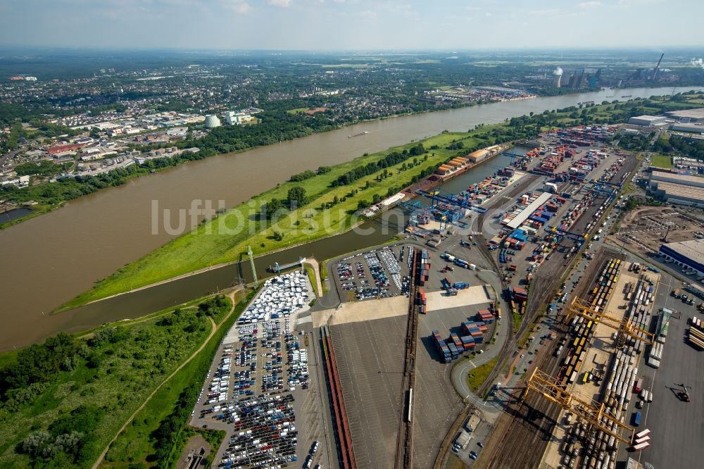 Luftbild Duisburg - Containerterminal im Containerhafen des Binnenhafen der DIT Duisburg Intermodal Terminal GmbH am Gaterweg in Duisburg im Bundesland Nordrhein-Westfalen