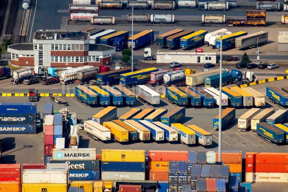 Duisburg aus der Vogelperspektive: Containerterminal im Containerhafen des Binnenhafen Duisport in Duisburg im Bundesland Nordrhein-Westfalen