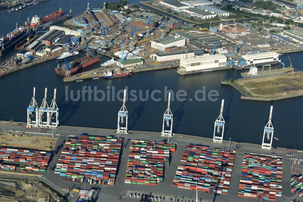 Luftbild Hamburg - Containerterminal im Containerhafen des Binnenhafen in Hamburg