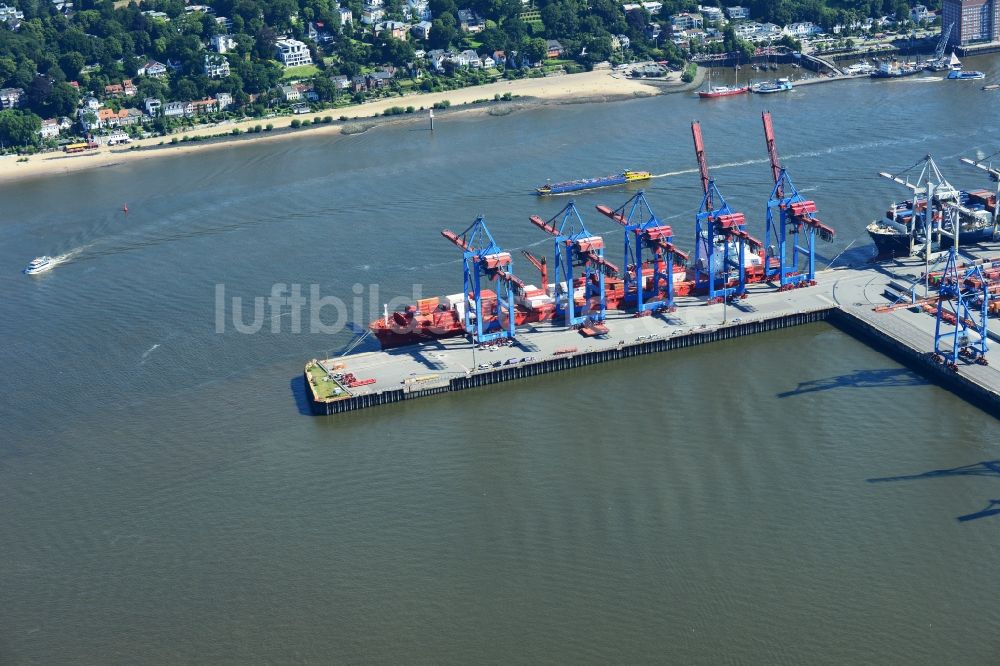 Luftaufnahme Hamburg - Containerterminal im Containerhafen des Binnenhafen HHLA - Burchardkai in Hamburg