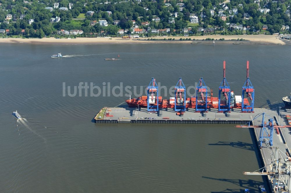 Luftaufnahme Hamburg - Containerterminal im Containerhafen des Binnenhafen HHLA - Burchardkai in Hamburg