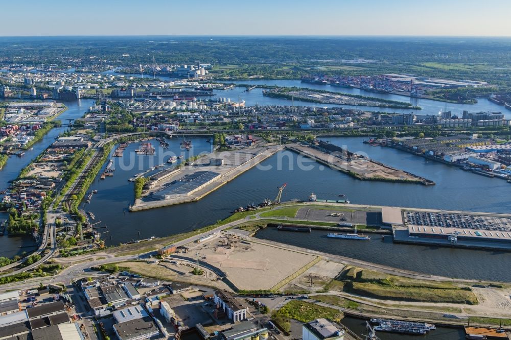 Luftbild Hamburg - Containerterminal im Containerhafen Oderhafen und Travehafen im Hamburger Hafen im Süden von Hamburg