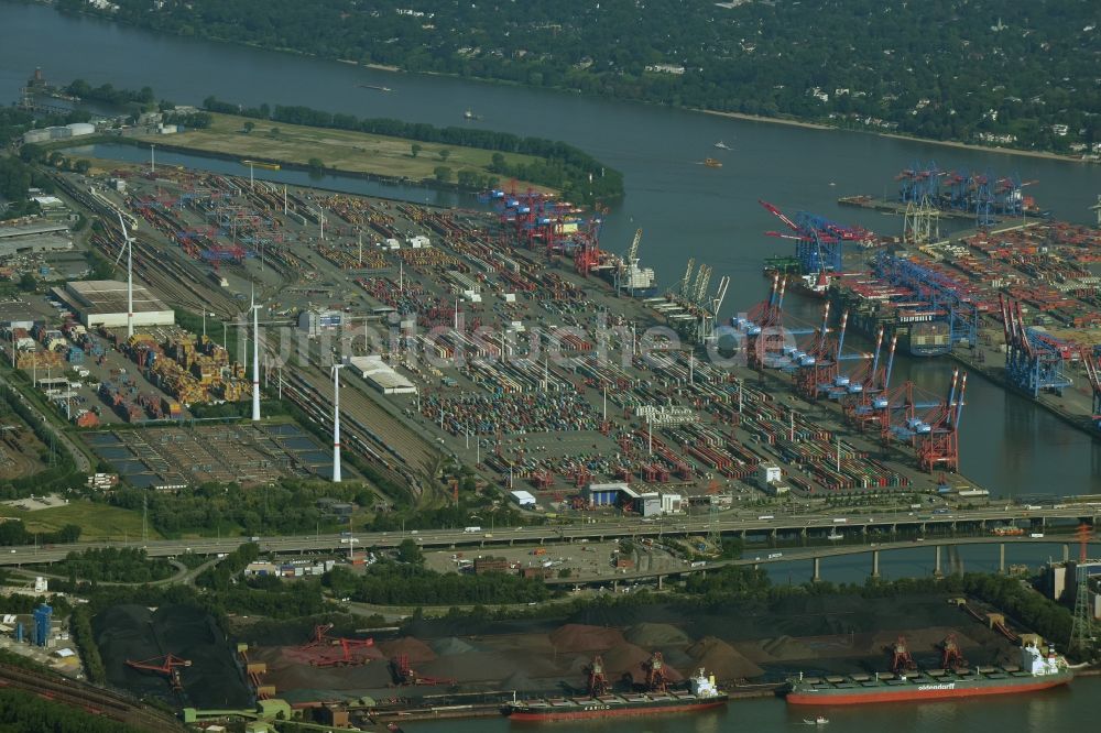 Luftbild Hamburg - Containerterminal der DCP im Containerhafen des Überseehafens in Hamburg