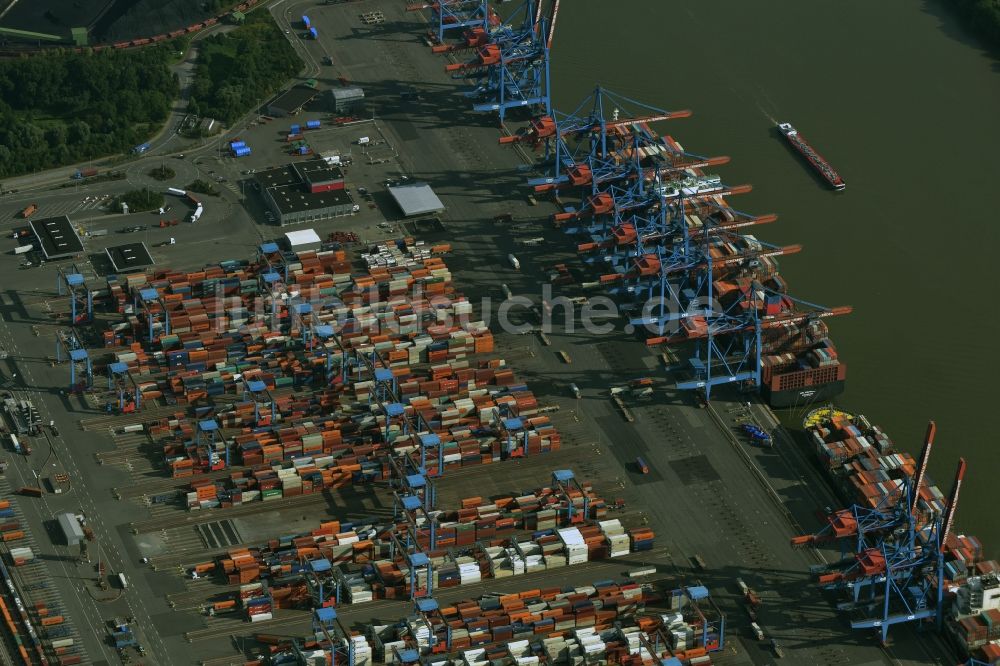 Luftaufnahme Hamburg - Containerterminal der DCP im Containerhafen des Überseehafens in Hamburg