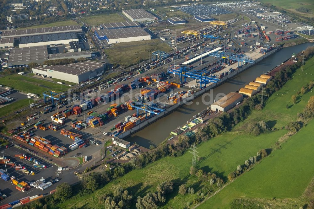 Luftaufnahme Duisburg - Containerterminal in Duisburg im Bundesland Nordrhein-Westfalen