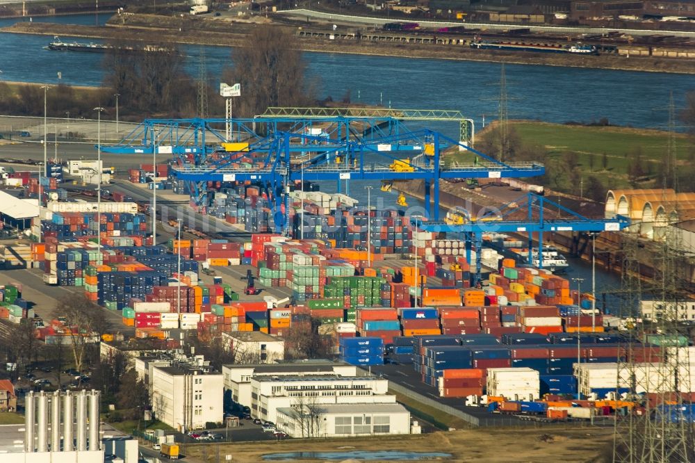 Luftaufnahme Duisburg - Containerterminal in Duisburg im Bundesland Nordrhein-Westfalen