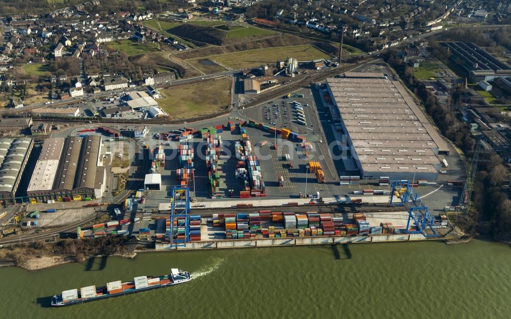 Duisburg aus der Vogelperspektive: Containerterminal in Duisburg im Bundesland Nordrhein-Westfalen