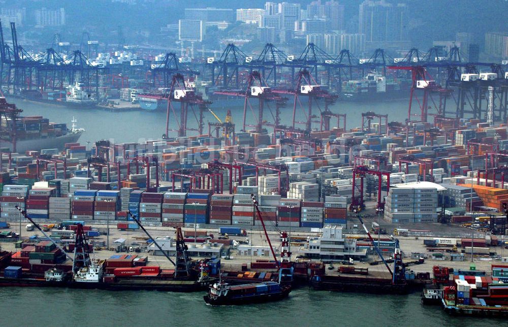 Hongkong aus der Vogelperspektive: Containerterminal HongKong