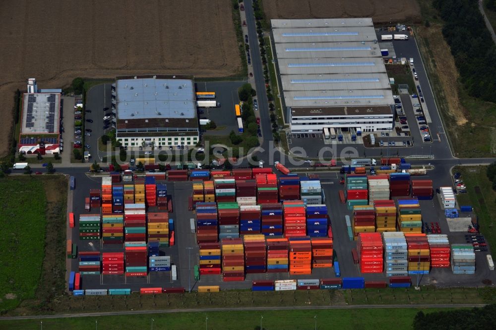 Luftaufnahme Leipzig - Containerterminal und Logistikzentrum der DB Intermodal Services GmbH in Leipzig im Bundesland Sachsen