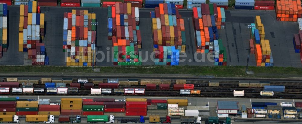 Luftaufnahme Leipzig - Containerterminal und Logistikzentrum der DB Intermodal Services GmbH in Leipzig im Bundesland Sachsen