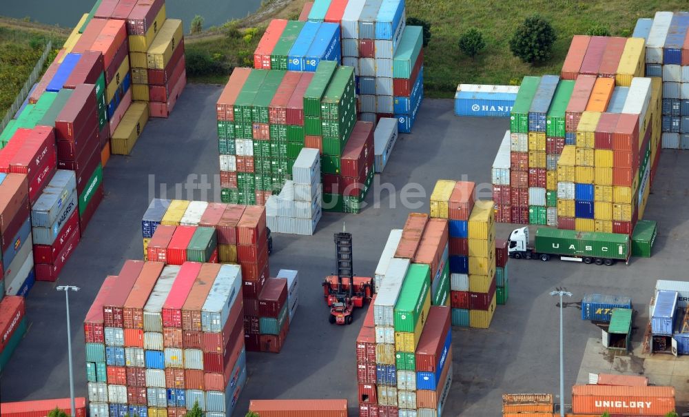 Luftaufnahme Großbeeren - Containerverladeplatz in Großbeeren an der Märkischen Allee im Bundesland Brandenburg