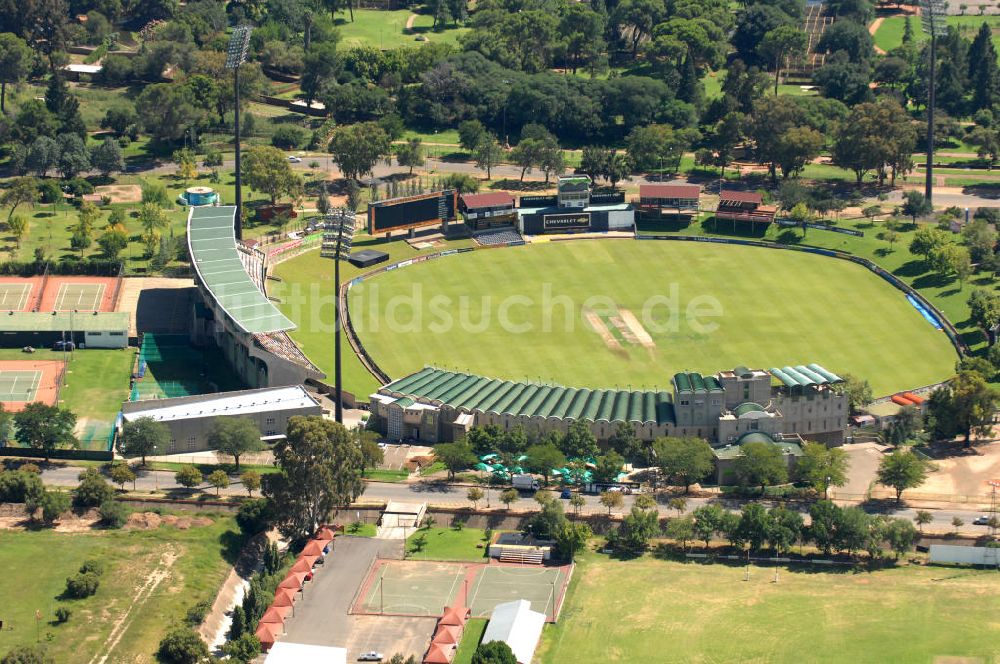 Luftbild BLOEMFONTEIN - Cricketfeld des Chevrolet Park in Bloemfontein, Südafrika