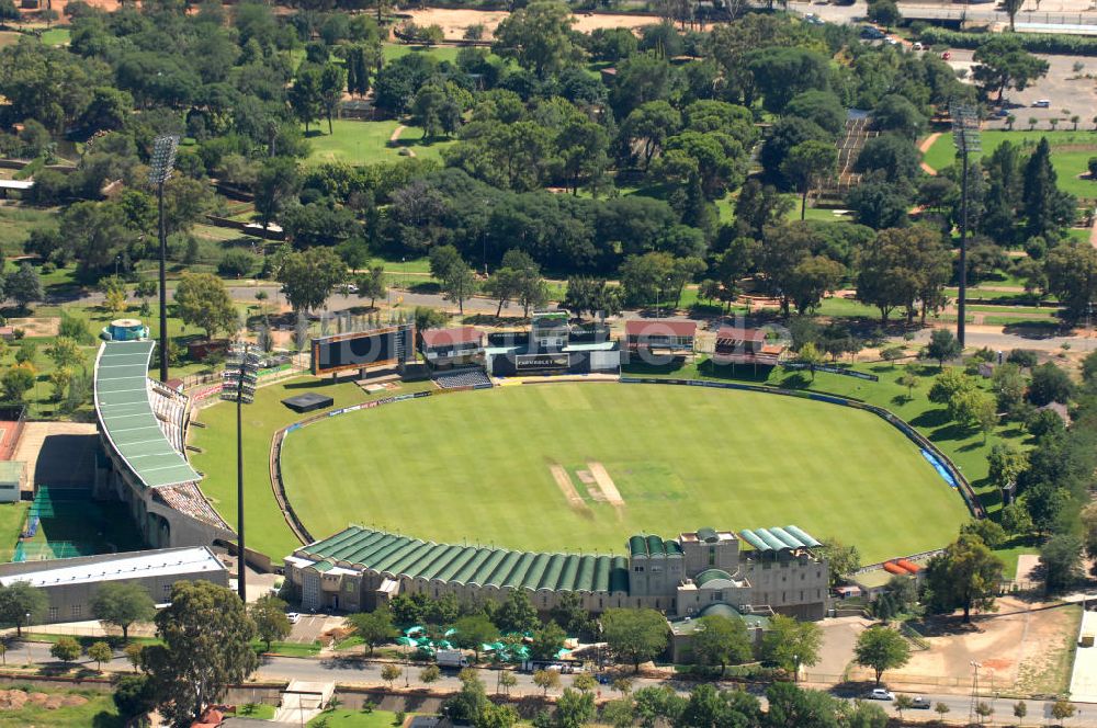 Luftaufnahme BLOEMFONTEIN - Cricketfeld des Chevrolet Park in Bloemfontein, Südafrika