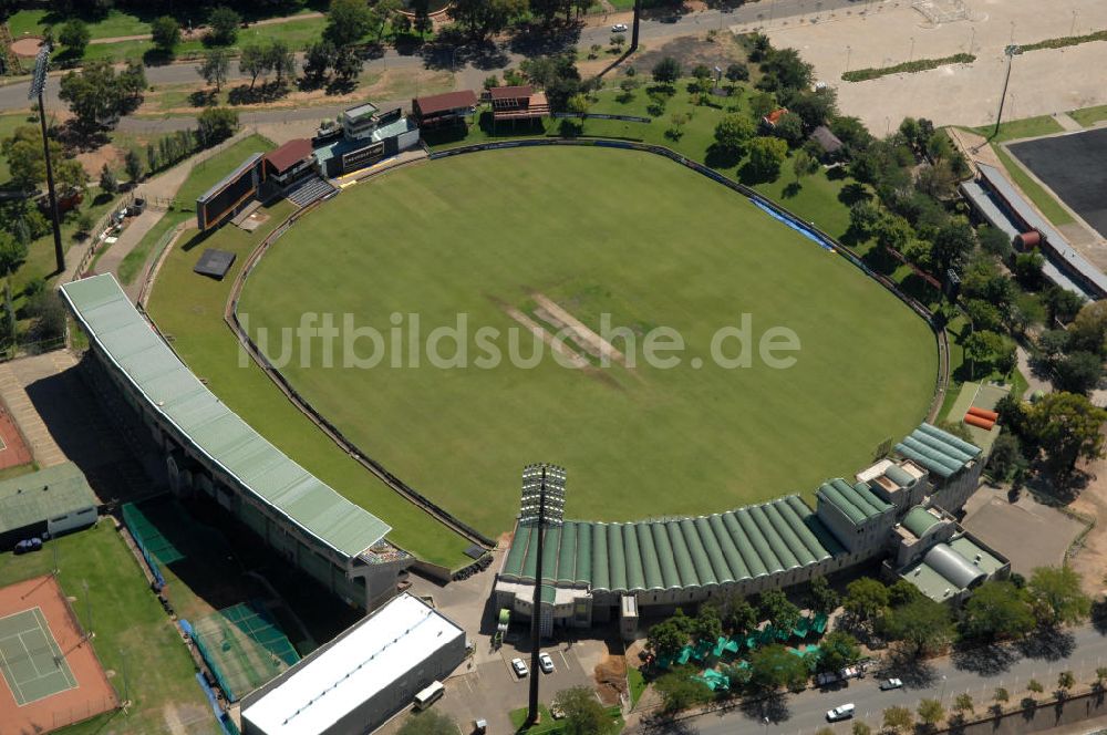 BLOEMFONTEIN aus der Vogelperspektive: Cricketfeld des Chevrolet Park in Bloemfontein, Südafrika