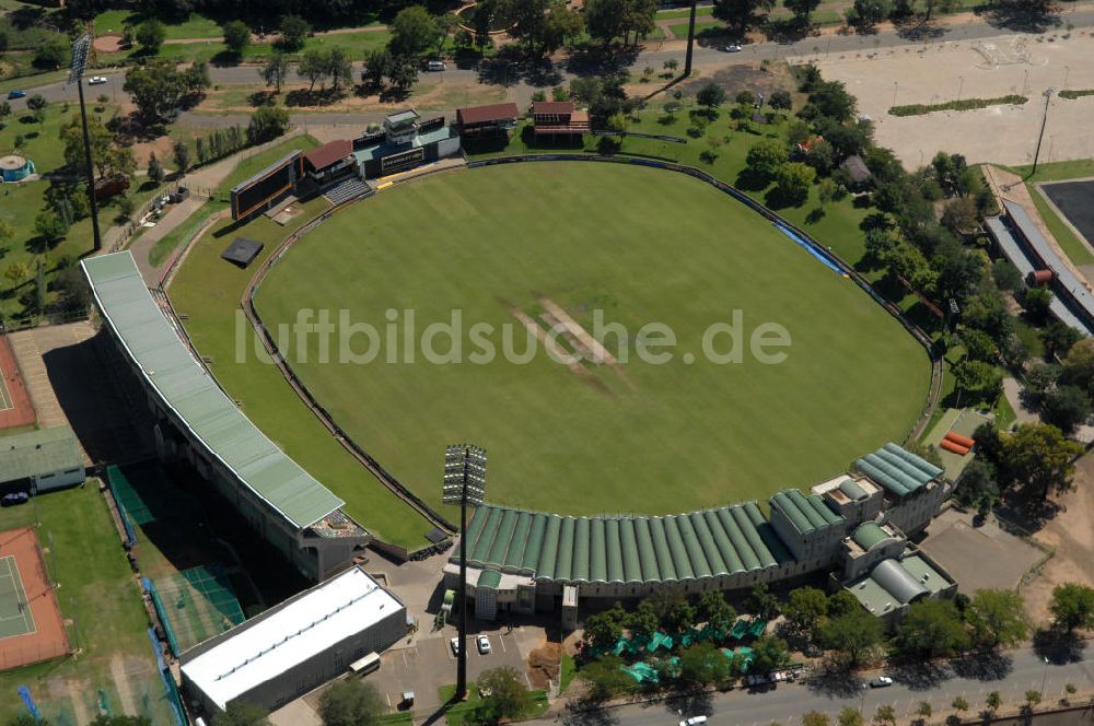 Luftbild BLOEMFONTEIN - Cricketfeld des Chevrolet Park in Bloemfontein, Südafrika