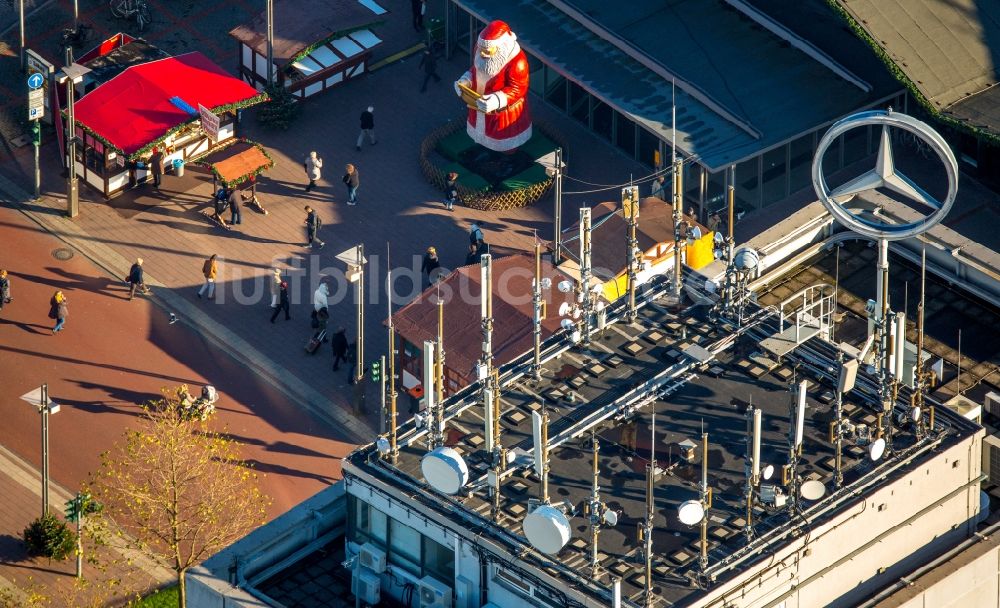 Luftaufnahme Bochum - Dach des Hochhaus- Gebäudes LUEG Europahochhaus am Kurt-Schuhmacher-Platz in Bochum im Bundesland Nordrhein-Westfalen