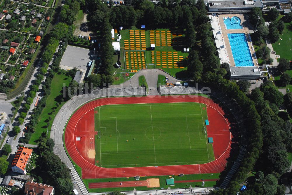 München aus der Vogelperspektive: Dantestadion in München