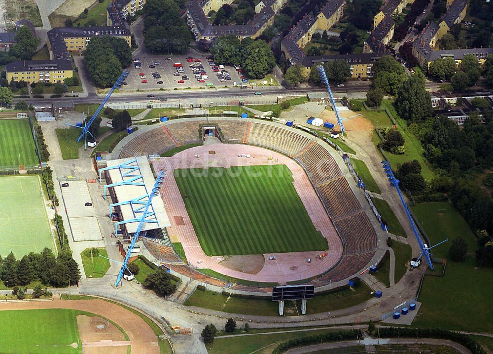 Luftbild Rostock - Das alte Ostseestadion - Stadion des F.C. Hansa Rostock e.V.